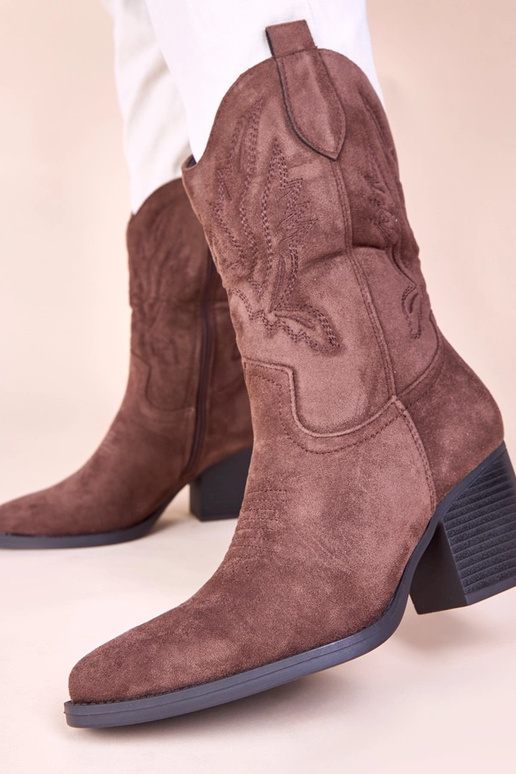 Braune Cowboy Stiefeletten mit...