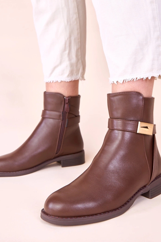 Braune klassische Stiefeletten mit...