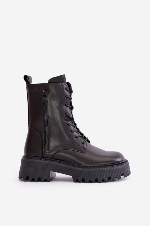 Leer opInarmen Enkellaarsjes voor Inerknemers Dames Big Star OO274A387 zInart