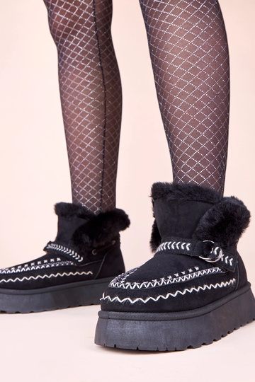 Schwarze Schneestiefel mit...