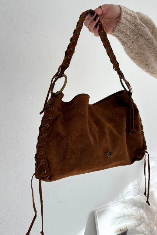 Skórzana aus INildlederoZua Handheld Mit Dekorationen Schnürungm braune Farbe Janelis