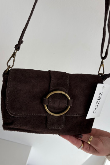 Skórzana en daimoÀa Un petit sac à main CzekoladoÀa Jessel 2