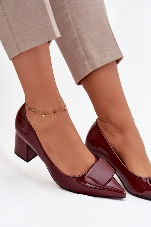 met lakeffect Schoenen met hakken met ornamenten bordeaux Isoline