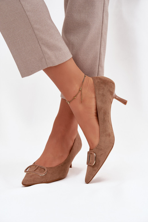 chaussures à talons hauts Féminin Avec des décorations Detalem beige Amelora