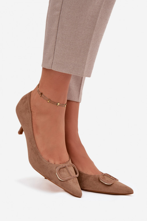chaussures à talons hauts Féminin Avec des décorations Detalem beige Amelora