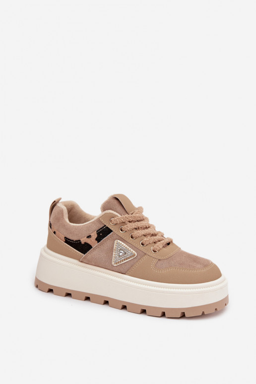 sich Zuarm laufen Sneakers Stilvollllschuhe Feminin mit einer Plattform Beige Florinda