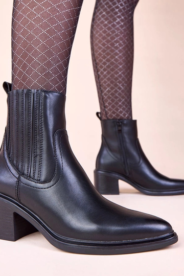 Bottines noires sur talon avec élastique Sesie