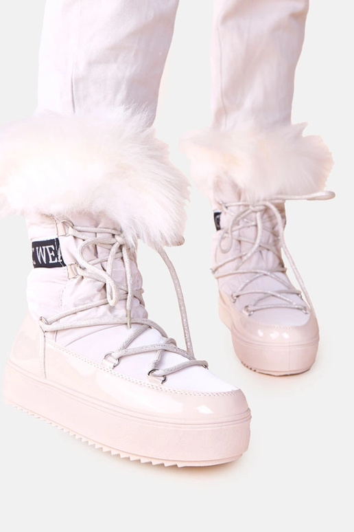 Bottes de neige couleur sable avec...