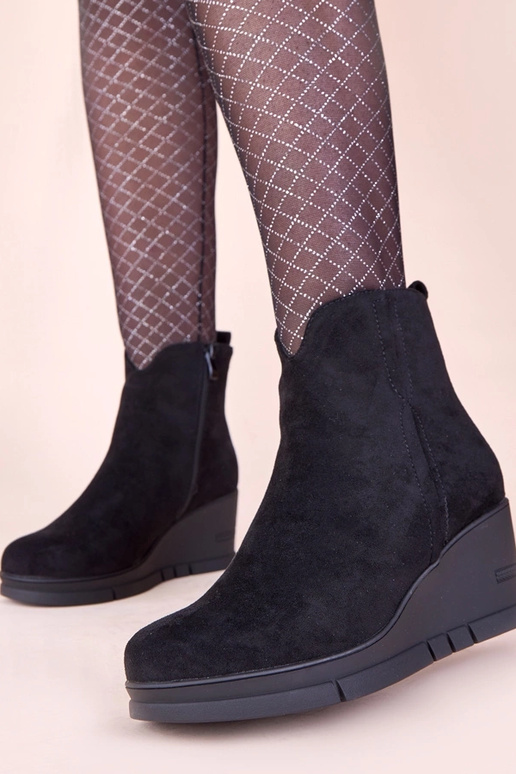 Bottines noires à plateforme en...