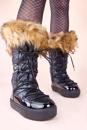 Zwarte Eskimo sneeuwlaarzen met bont Malida