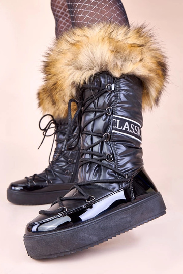Bottes de neige noires eskimos avec fourrure Malida 2