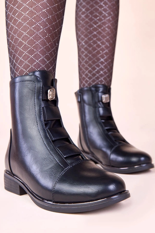 Bottines chaudes noires avec...