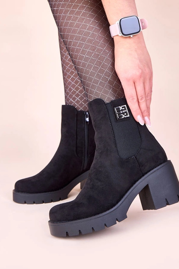 Schwarze Stiefeletten mit elastischem Einsatz Stilla 2