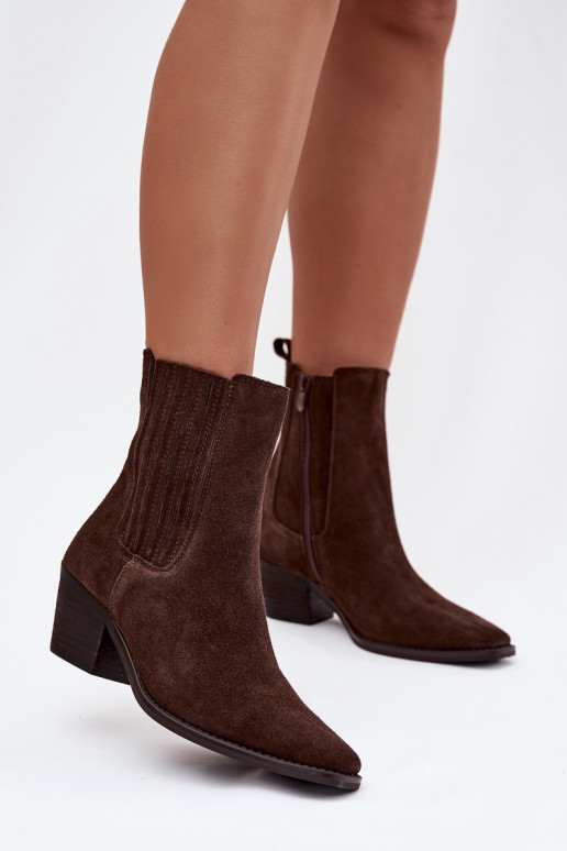 en daim Bottes avec chauffage à l intérieur marron Arelia