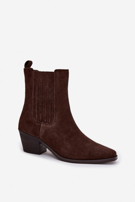 en daim Bottes avec chauffage à l intérieur marron Arelia