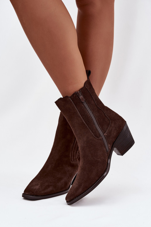 en daim Bottes avec chauffage à l intérieur marron Arelia