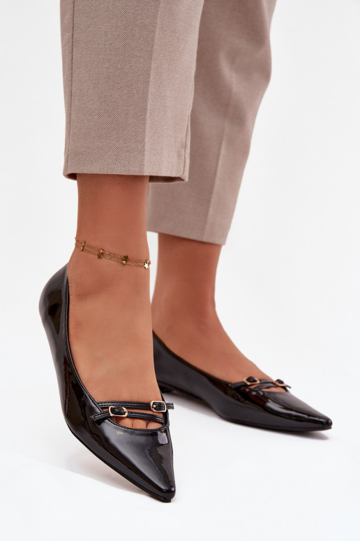 Gelakte ballerinas met riemen zInart Zarelia