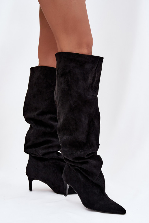 bottes pour femmes avec des talons fins Un modèle convaincant couleur noire Il fautvilla