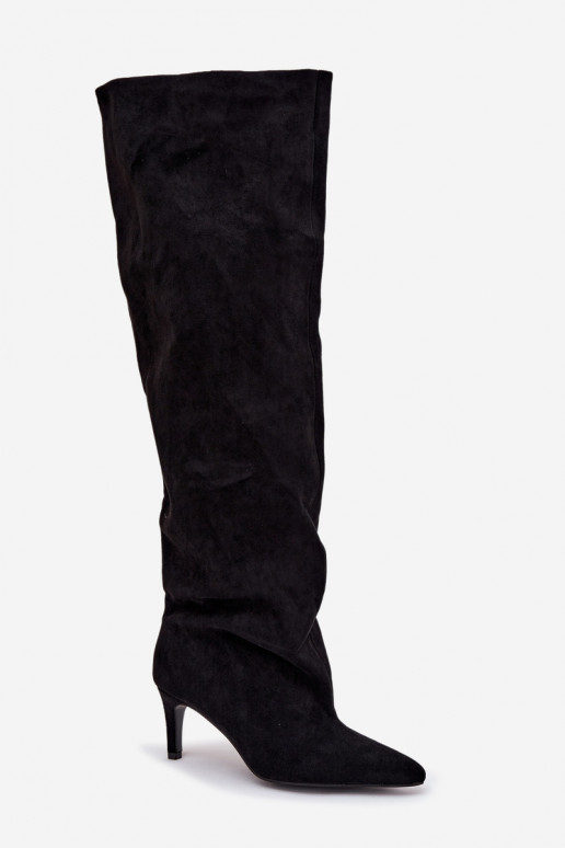 Damenstiefel mit dünnen Absätzen Ein überzeugendes Stilvollll schZuarze Farbe Es mussvilla