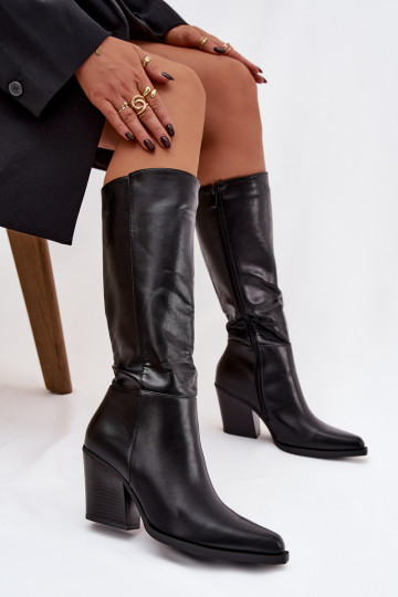 bottes pour femmes avec des talons réchauffer couleur noire Katelle