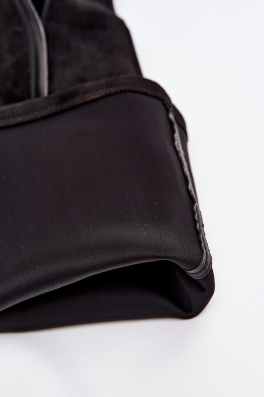 Damenstiefel oberhalb des Knies mit Absätzen aus Öko-INildlederoZue schZuarze Farbe Tahlina