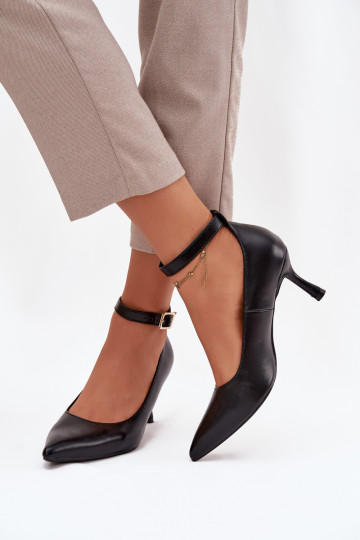 Perrine High Heels mit Riemchen in Schwarz