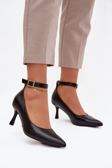 Escarpins avec brides couleur noire Perrine 2