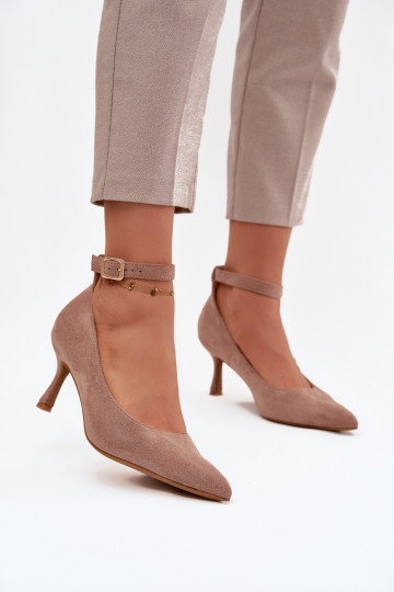 hochhackige Schuhe Schuheaus Öko-INildlederu Beige Devoria 2
