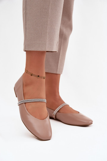 Ballerines FémininBłyszczącymi Paskami beige Ilirene