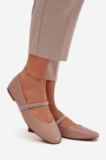 Ballerines FémininBłyszczącymi Paskami beige Ilirene 2