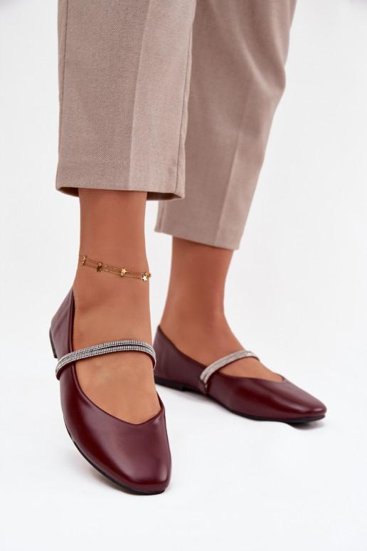 Ballerinas FemininBłyszczącymi Paskami Burgund Ilirene