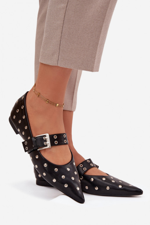 Ballerines avec des rivets I avec boucles Eko Peau couleur noire Arlenne