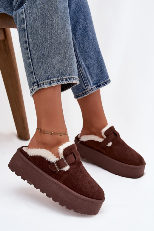 Bottes de neige Féminin avec un manteau de fourrure I avec boucles avec une plateforme CzekoladoÀe Jessina