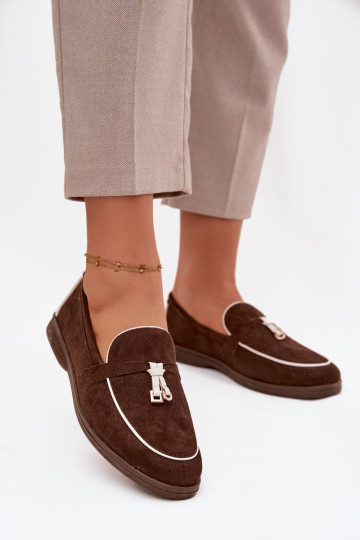 Mocassins chocolat pour femmes en simili daim DarĮen 2