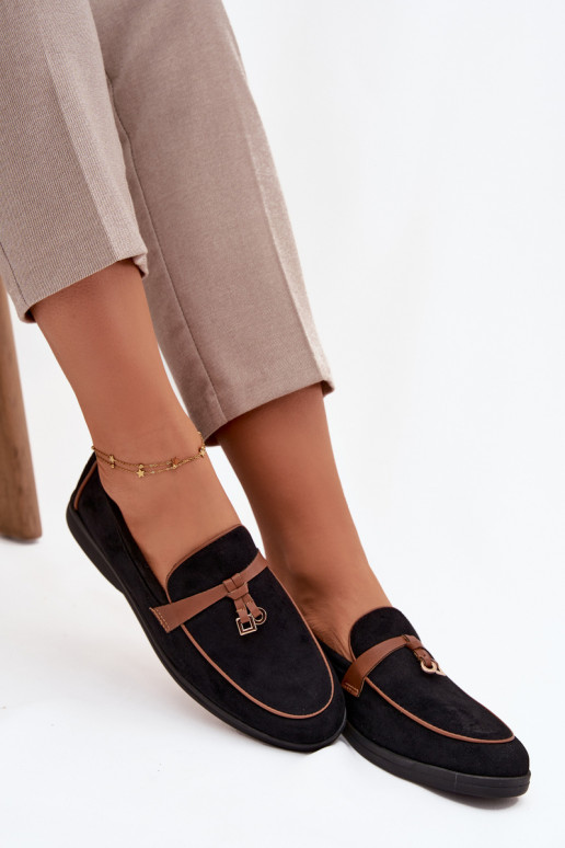 Mocassins Mocassins Fémininen daim écologiqueu couleur noire DarÀen