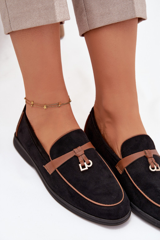 Mocassins Mocassins Fémininen daim écologiqueu couleur noire DarÀen