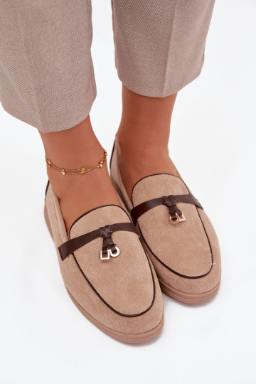 Mokassins Mokassins Femininaus Öko-INildlederu Beige DarZuen
