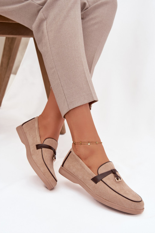 Mocassins Mocassins Fémininen daim écologiqueu beige DarÀen