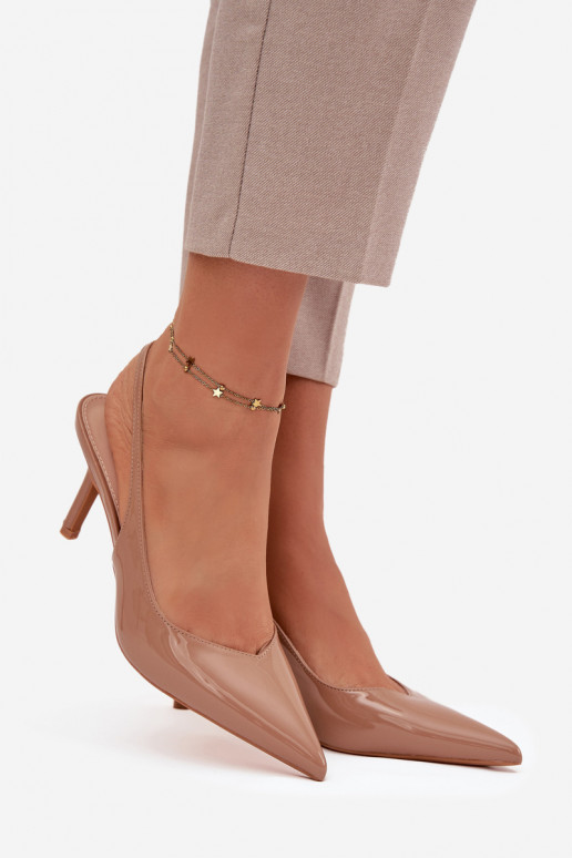 avec effet vernis Chaussures avec des talons fins beige Phelia