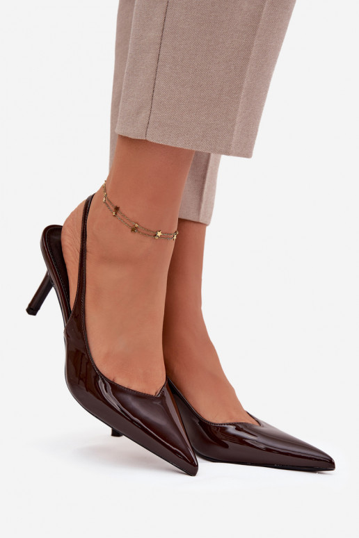 met lakeffect Schoenen met dunne hakken CzekoladoIne Phelia