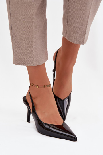avec effet vernis Chaussures avec des talons fins couleur noire Phelia