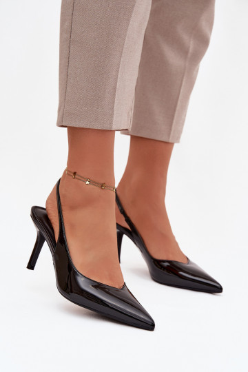 avec effet vernis Chaussures avec des talons fins couleur noire Phelia 2