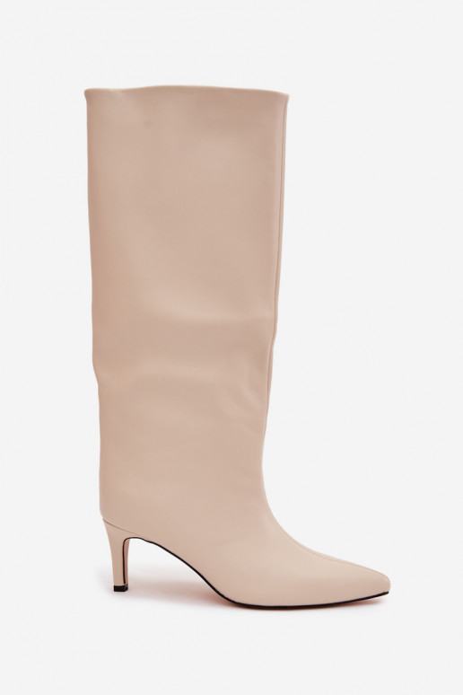 dameslaarzen Persistent model opInarmen met dunne hakken ivoor Olivienne