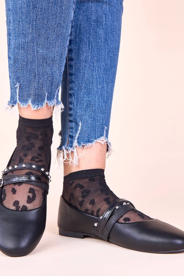 Ballerines noires avec bandes décoratives Vika 2