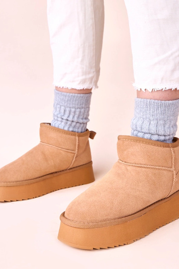 Braune Schneestiefel aus Naturveloursleder Armona