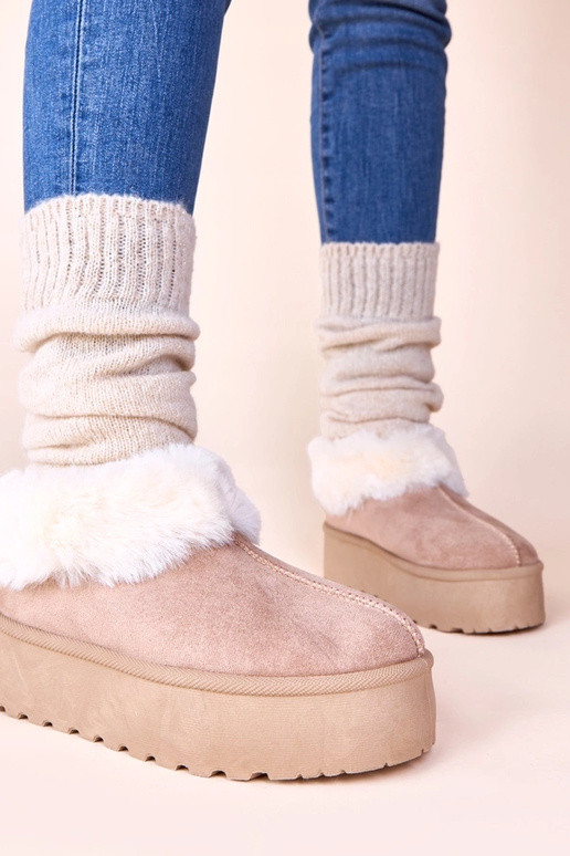 Bottes de neige couleur sable foncé...