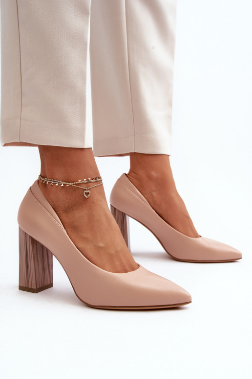 Elegante stijl Schoenen met een stijlvolle hak Sergio Leone PB217 Nude