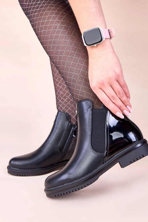 Bottines noires mat classiques avec...