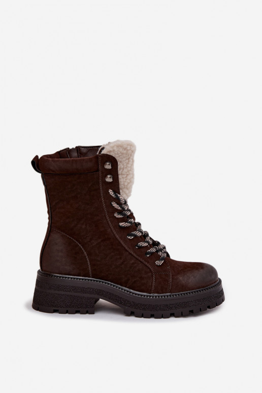 Bottines pour femmes en simili cuir couleur chocolat "Bellora"