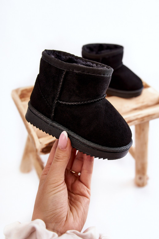 Bottes d'hiver chaudes pour enfants de couleur noire Gooby